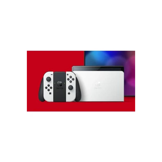 Console Nintendo Switch Nintendo Switch (modèle OLED) avec station d’accueil et manettes Joy-Con blanches