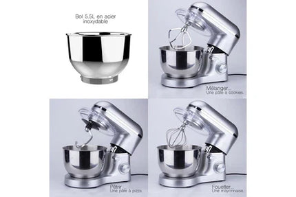 Robot pâtissier Batimex Kitchen Move VIPER – Batteur – 5.5 litres – 1.5 kWatt – gris acier