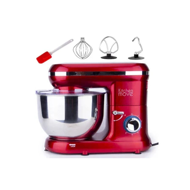 Robot pâtissier Kitchen Move Robot patissier multifonction DALLAS Rouge Acier 1500W