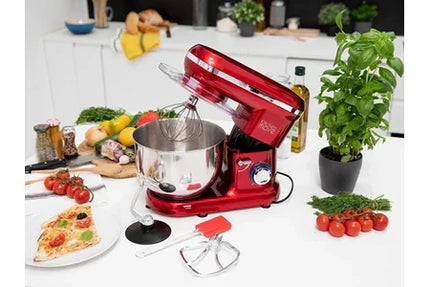 Robot pâtissier Kitchen Move Robot patissier multifonction DALLAS Rouge Acier 1500W