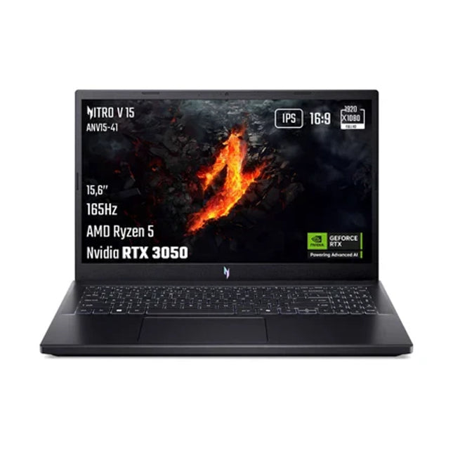 PC portable Acer gaming Nitro V 15 ANV15-41-R30V 15,6″ Full HD 165 Hz AMD Ryzen™ 5 16 Go RAM 512 Go SSD Nvidia GeForce RTX 3050 Noir