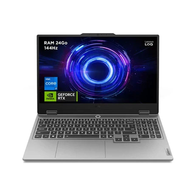 PC portable Lenovo gaming LOQ 15IRX10 15,6″ Full HD 144 Hz Intel® Core™ i7 24 Go RAM 1 To SSD Nvidia GeForce RTX 5060 Gris luna