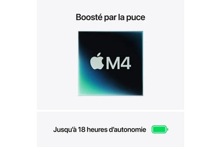 MacBook APPLE MACBOOK AIR 13″ 512 GO SSD 16 GO RAM PUCE M4 CPU 10 CŒURS GPU 10 CŒURS MINUIT