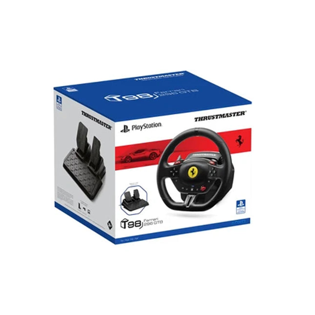 Volant gaming Thrustmaster Volant gaming Ferrari 296 GTB + Pédalier T98-P Noir pour PS4 PS5 et PC